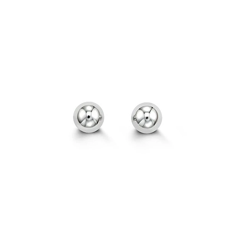 14K White Gold Ball Stud Earrings 5mm