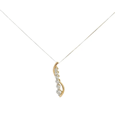 10K Yellow Gold 1.00cttw Lab Grown Diamond Pendant Necklace