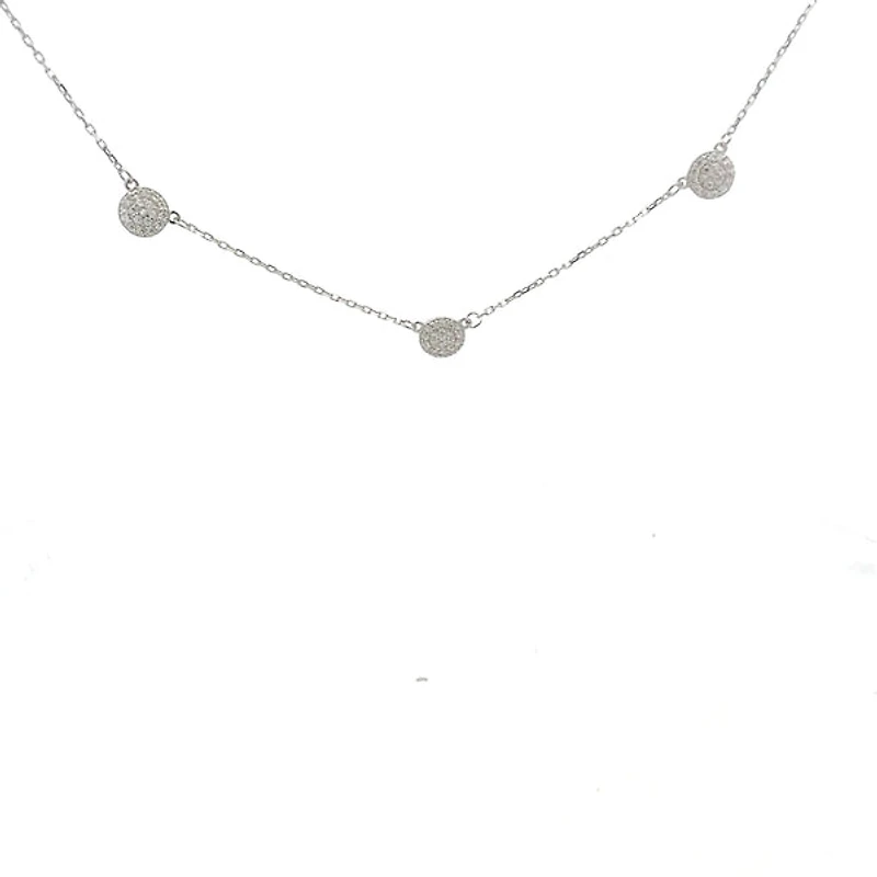 925 Sterling Silver 16-18" Cubic Zirconia Chain