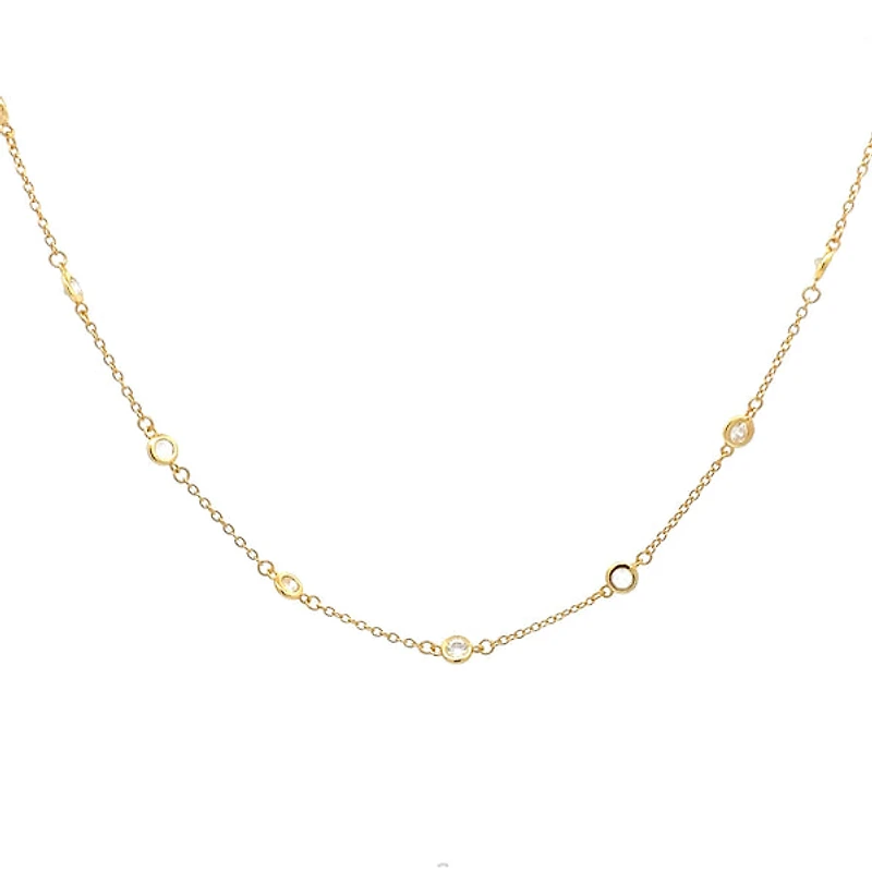 925 Gold Plated Sterling Silver 20-22" Cubic Zirconia Chain