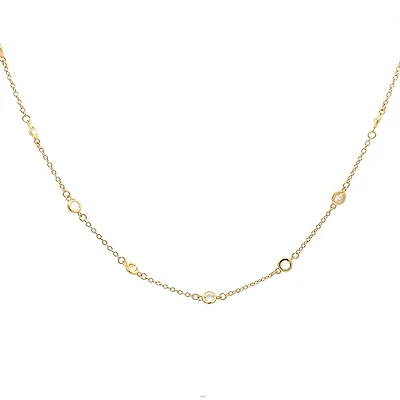 925 Gold Plated Sterling Silver 20-22" Cubic Zirconia Chain