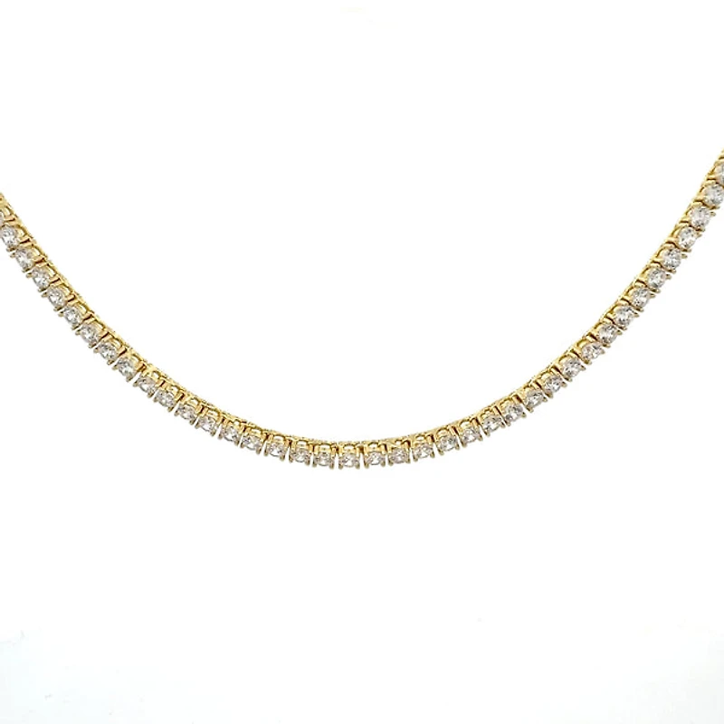 925 Gold Plated Sterling Silver 18" 3mm Cubic Zirconia Chain
