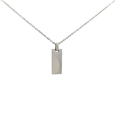Stainless Steel 25x10mm Engravable Dog Tag Pendant - 18"