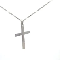 Stainless Steel 40X25mm Cross Pendant - 18"