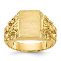 14K Yellow Gold 13mm x 9mm Men's Signet Ring