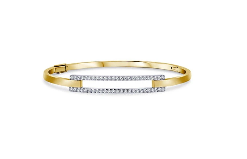 10K Gold Lab Grown Diamond Bangle 