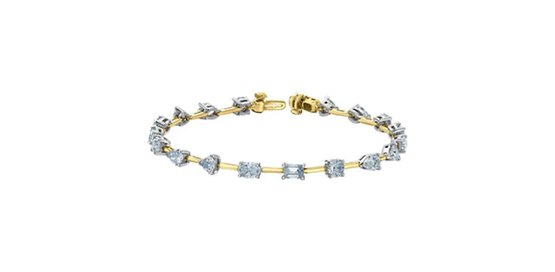 14K Yellow and White Lab Grown Diamond Bracelet