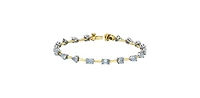 14K Yellow and White Lab Grown Diamond Bracelet
