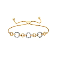 14K Yellow Gold 0.20cttw Diamond Bolo Bracelet