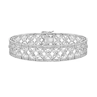 14K Gold Diamond Bracelet with floral pattern