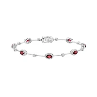 14K White Gold Ruby & Diamond Bracelet