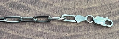 925 Sterling Silver 3.0mm Paperclip Link Bracelet  -  7.0 Inches