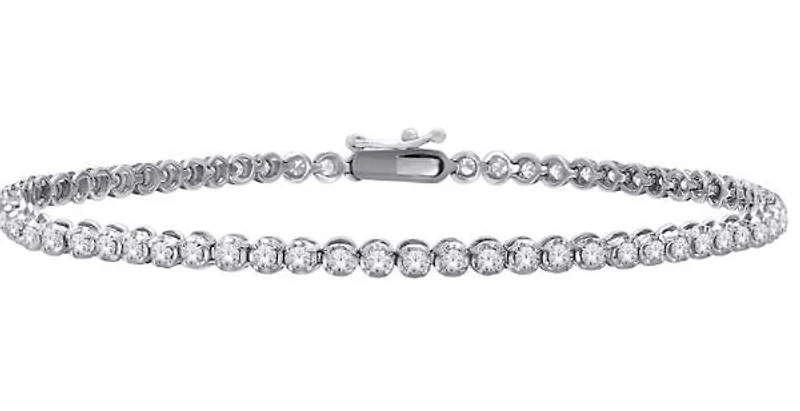 10K White Lab Grown 5.00cttw Round Brilliant Cut Diamond Tennis Bracelet - Gold