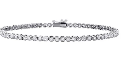10K White Lab Grown 5.00cttw Round Brilliant Cut Diamond Tennis Bracelet - Gold