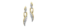 10K Yellow Gold 0.05cttw Diamond Dangle Earrings