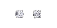 14K White Gold 0.10cttw Round Brilliant Cut Canadian Diamond Earrings