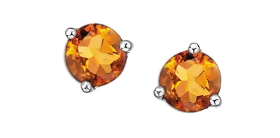 10K White Gold 0.96cttw Citrine Stud Earrings