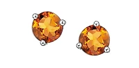 10K White Gold 0.96cttw Citrine Stud Earrings
