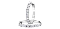 10K White Gold 3.00cttw Diamond Hoop Earrings