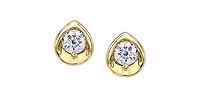 10K Yellow Gold 0.15 cttw Round Brilliant Cut Canadian Diamond Earrings