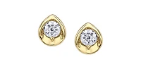 10K Gold 0.20cttw Round Brilliant Cut Canadian Diamond Earrings
