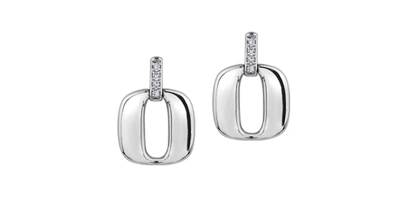 Sterling Silver 0.08cttw Diamond Earring