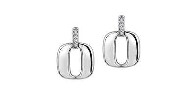 Sterling Silver 0.08cttw Diamond Earring