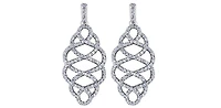 14K White Gold 0.52cttw Diamond Dangle Earrings