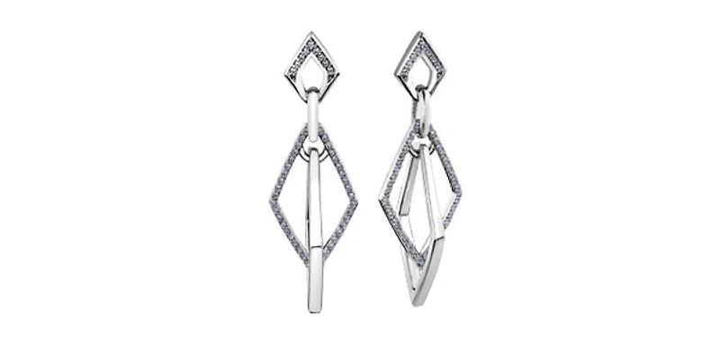 10K White Gold 0.25cttw Diamond Earrings