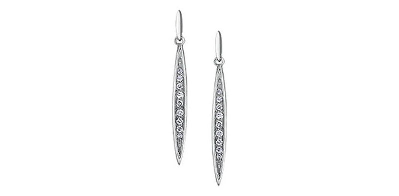 10K White Gold 0.10cttw Diamond Earrings