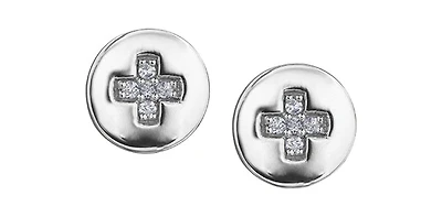 10K White Gold 0.05cttw Diamond Earrings