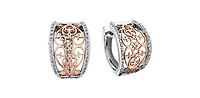 10K White and Rose Gold 0.33cttw Diamond Earrings