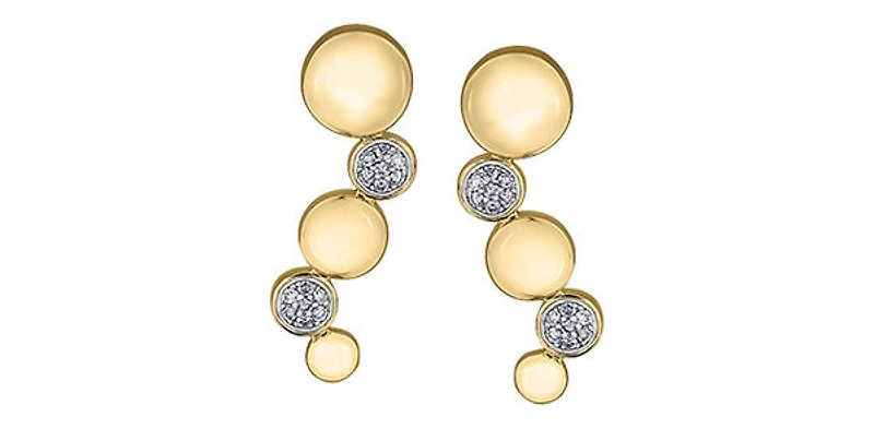 10K Yellow Gold 0.10cttw Diamond Earrings