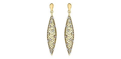 10K Yellow Gold 0.20cttw Diamond Dangle Earrings