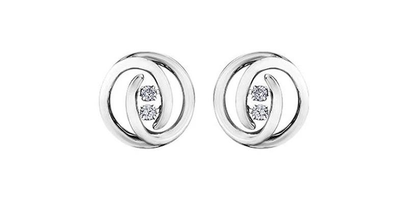 10K White Gold 0.20cttw Diamond Earrings