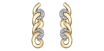 10K Yellow Gold 0.05cttw Diamond Earrings