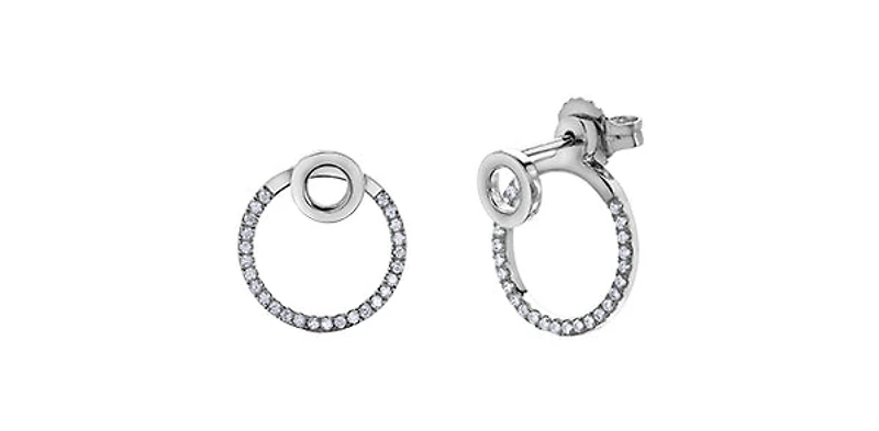 10K White Gold 0.13cttw Diamond Earrings