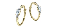 10K Gold Aquamarine and Diamond Earrings