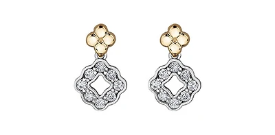 10K White & Yellow Gold 0.25cttw Diamond Earrings