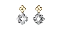 10K White & Yellow Gold 0.25cttw Diamond Earrings