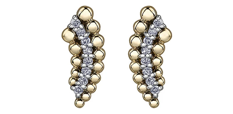 10K Yellow Gold 0.12cttw Diamond Earrings