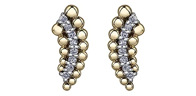 10K Yellow Gold 0.12cttw Diamond Earrings