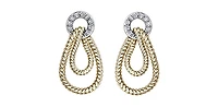 10K White & Yellow Gold 0.11cttw Diamond Earrings
