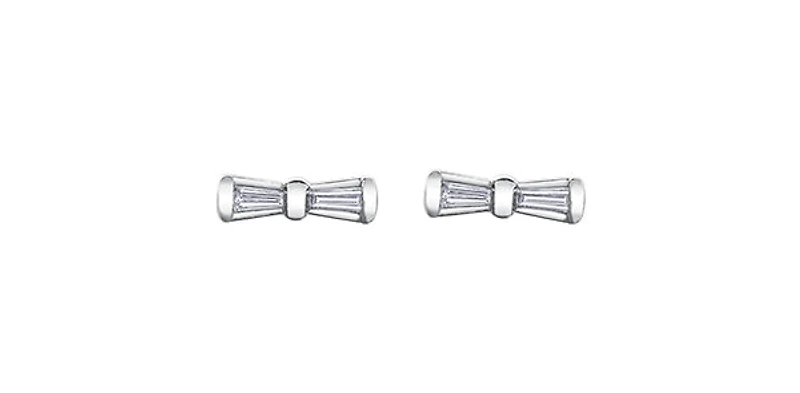 10K White Gold 0.12cttw Diamond Earrings