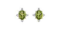 10K Yellow Gold Peridot and Diamond Earrings