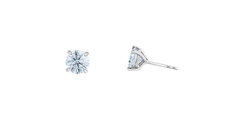 14K White Gold 4cttw Lab Grown Diamond Stud Earrings - White gold