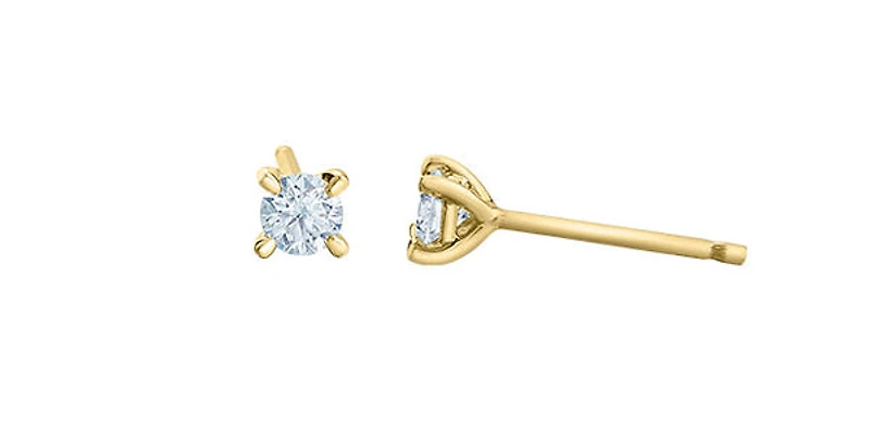 14K Yellow Gold 0.40cttw Lab Grown Diamond Stud Earrings