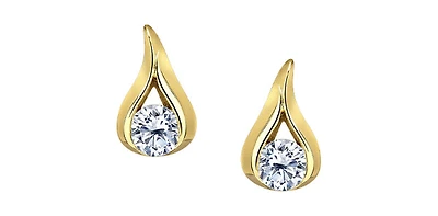 14K Yellow Gold 0.25cttw Canadian Diamond Earrings