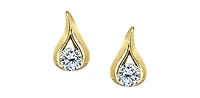 14K Yellow Gold 0.25cttw Canadian Diamond Earrings