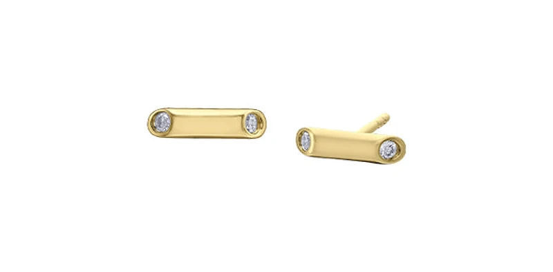 10K Yellow Gold 0.06cttw Diamond Earrings
